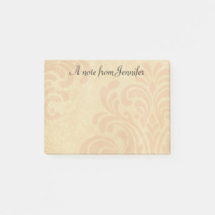Post-it® Damas subtil rose et beige avec nom personnalisé
