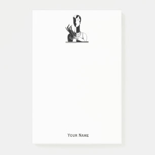 Post-it® Dame Art Déco vintage Aux Perles Blanches