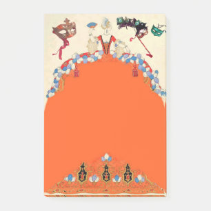 Post-it® DAME EN ORANGE Mardi Gras Masquerade Ball Masques