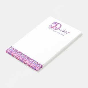 Post-it® Danikia nom signifiant lettre D billet personnalis