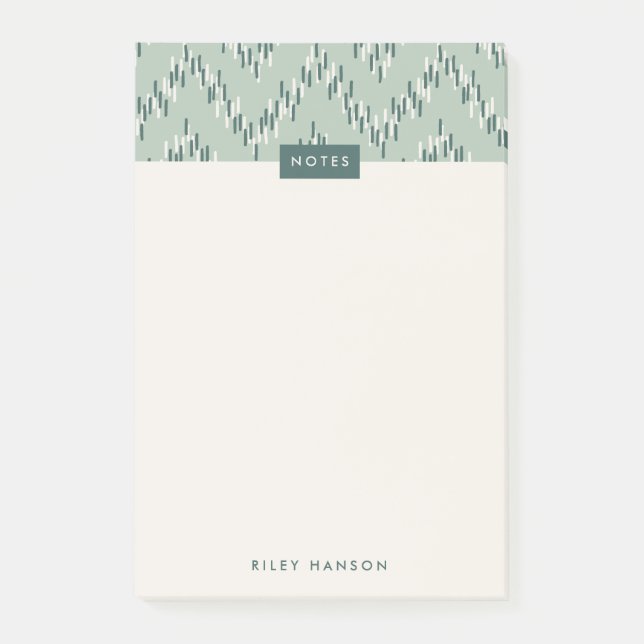 Post-it® Dashing Boho Ikat Zig Zag Motif Post-It - Turquois (Devant)