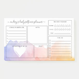 Post-it® Dawn Watercolor Laver Daily Selfcare Planner