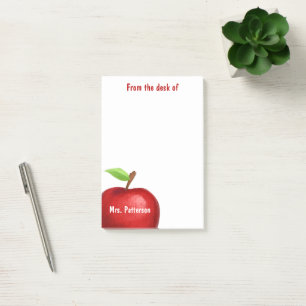 Post-it® De la part du professeur Pomme Rouge Personnalisé 