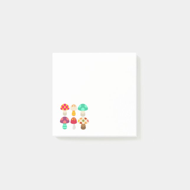 Post-it® De mignons champignons colorés (Devant)