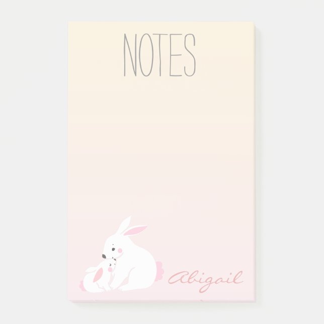Post-it® De mignons lapins | Notes postales personnalisées (Devant)