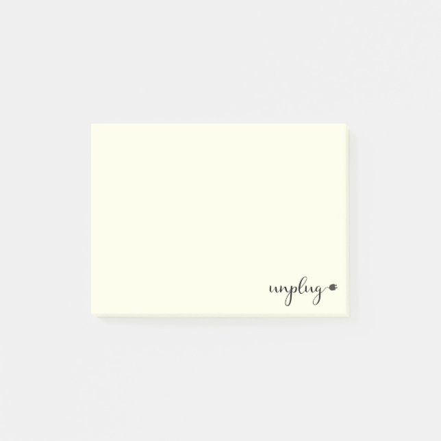 Post-it® Débrancher avec le texte de script et la prise éle (Devant)