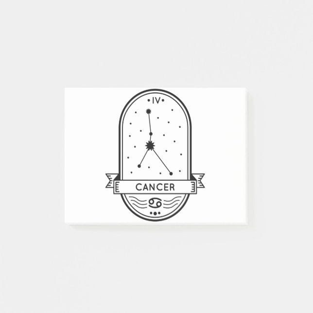 POST-IT® DÉCLENCHEMENT DE CANCER DE CONSTELLATION DE BADGE  (Devant)