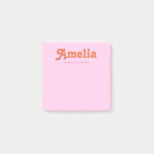 Post-it® Décor Rétro Minimaliste Rose Orange
