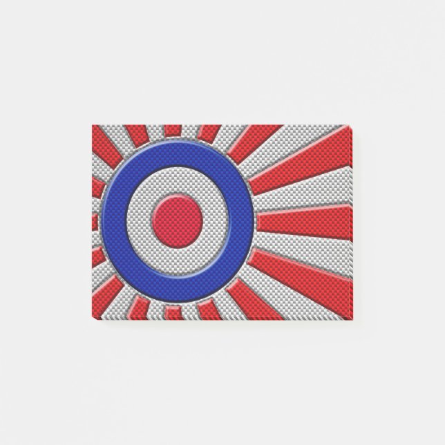 Post-it® Décor Roundel Sunburst Design en fibre de carbone (Devant)