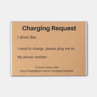 Post-it® Demande de remplissage de voiture électrique