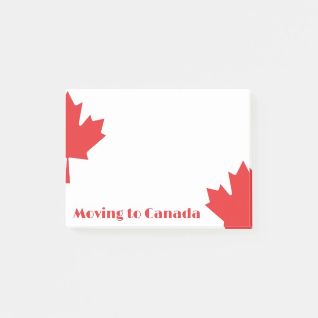 Post-it® Déménager au Canada Notes postales - Cute Maple Le (Devant)