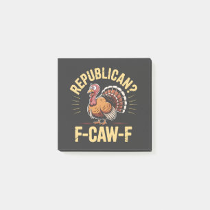 Post-it® Démocrates Drôle Thanksgiving Turkey Cawing F-Caw-