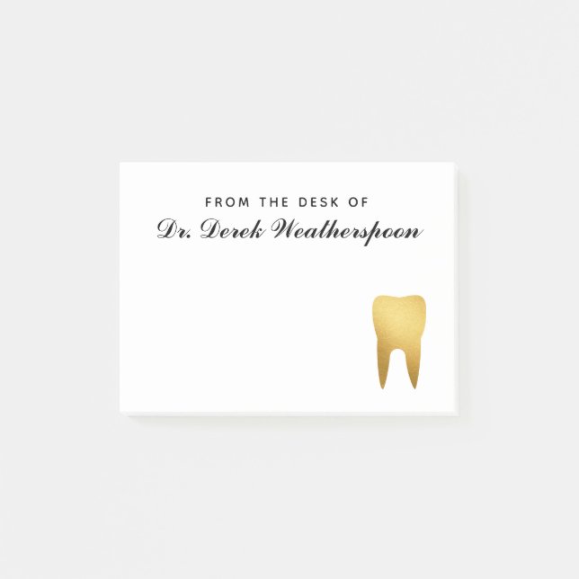 Post-it® Dental Faux Gold Foil dent personnalisée (Devant)
