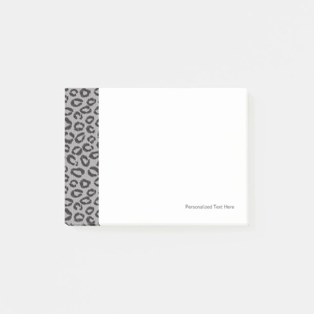 Post-it® Dentelle noire avec motif léopard blanc (Devant)