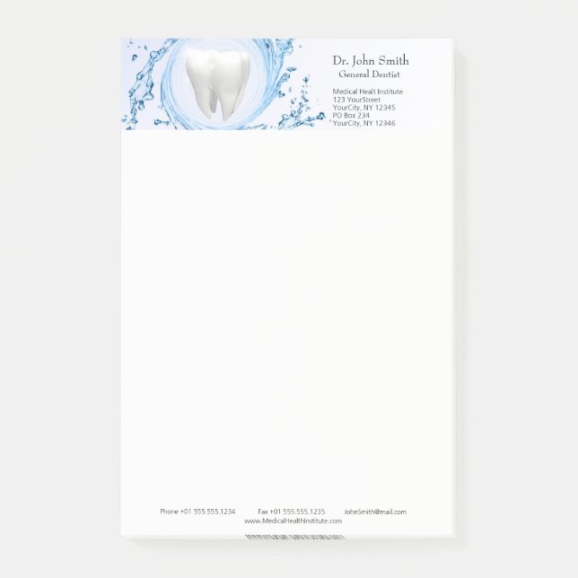 Post-it® Dentiste Dental Dental Dental Water Professionnel (Devant)