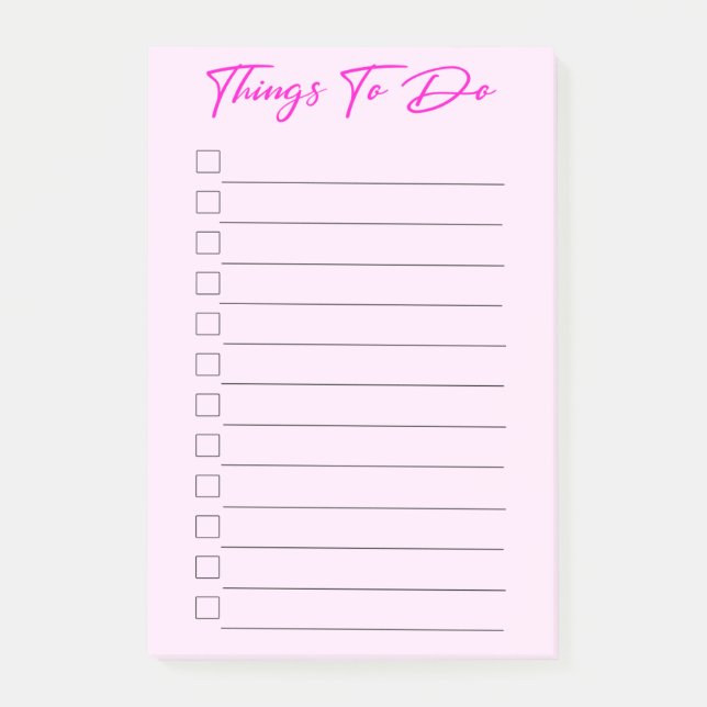 Post-it® Des Choses Roses À Faire (Devant)