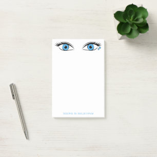 Post-it® Des yeux bleus percés humoristiques pour les rapp