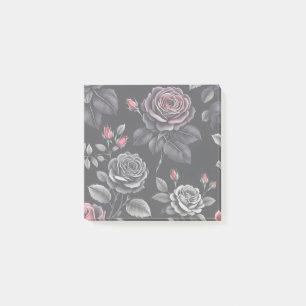 Post-it® Design d'art floral Rose sombre