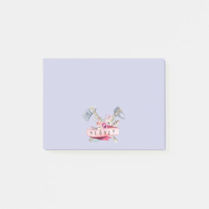 Post-it® Design en aquarelle Tomahawk marteau et fleurs