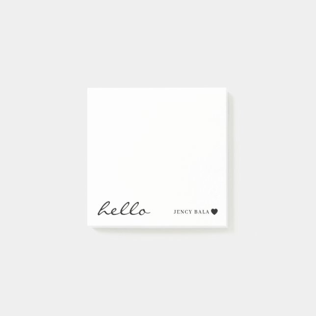 Post-it® Design minimaliste moderne cœur blanc (Devant)