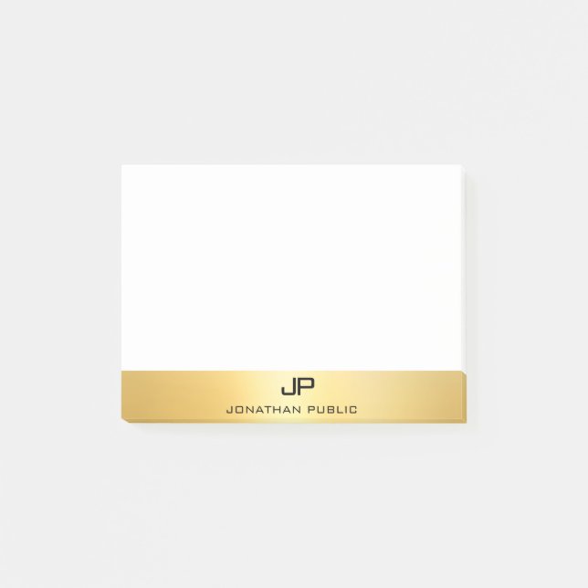Post-it® Design professionnel moderne élégant Modèle Gold L (Devant)