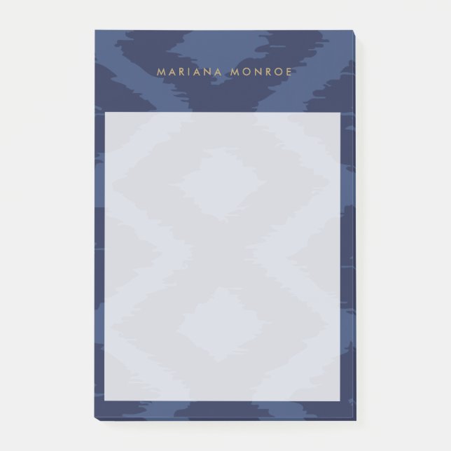 Post-it® DESIGNER IKAT MOTIF en BLEU Personnalisé (Devant)