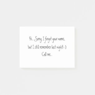 Post-it® Désolé d'avoir oublié votre nom ! Dating Love Blac