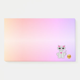 Post-it® Dessin animé de chat mignon sur des couleurs paste
