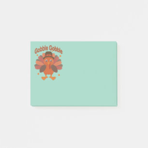 Post-it® Dessin animé de dinde de Thanksgiving mignon – “Gl