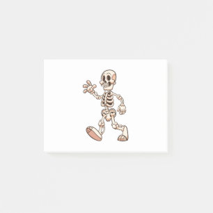 Post-it® dessin animé squelette marchant et agitant