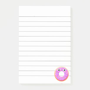 Post-it® Dessin de beignet avec des yeux et des paillettes 