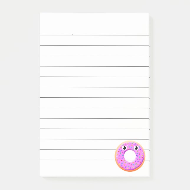 Post-it® Dessin de beignet avec des yeux et des paillettes  (Devant)