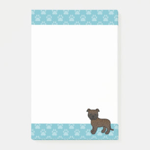 Post-it® Dessin de chien Staffordshire Bull Terrier bringé