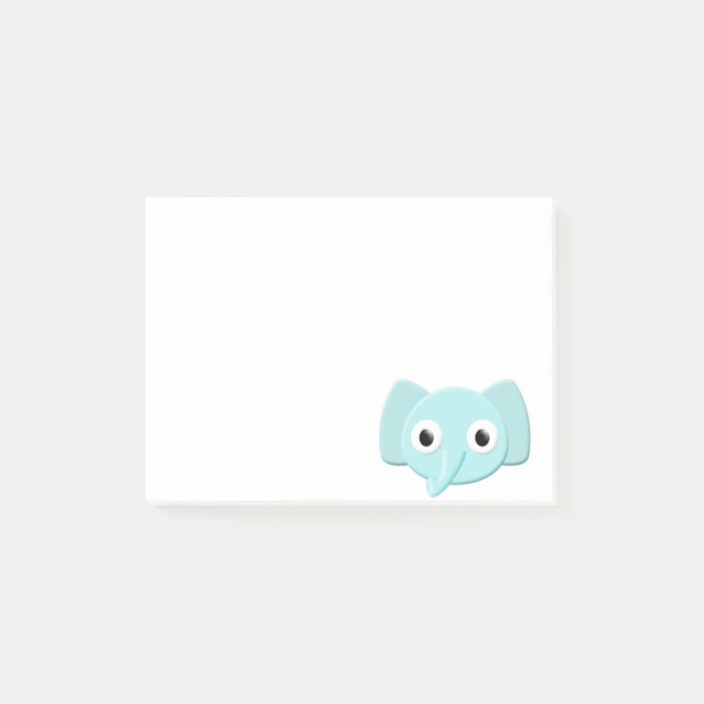 Post-it® Dessin d'éléphant bleu bébé (Devant)