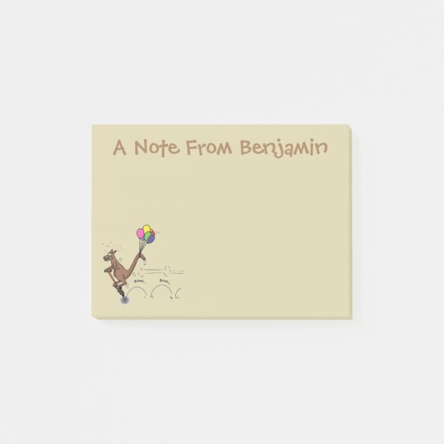 Post-it® Dessin d'humour australien kangourou (Devant)