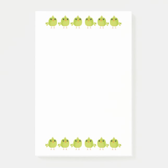 Post-it® Dessin d'oiseau vert (Devant)