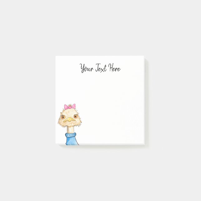 Post-it® Dessin drôle personnalisé d'oiseau (Devant)