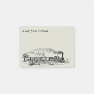 Post-it® Dessin du moteur à vapeur Vintage