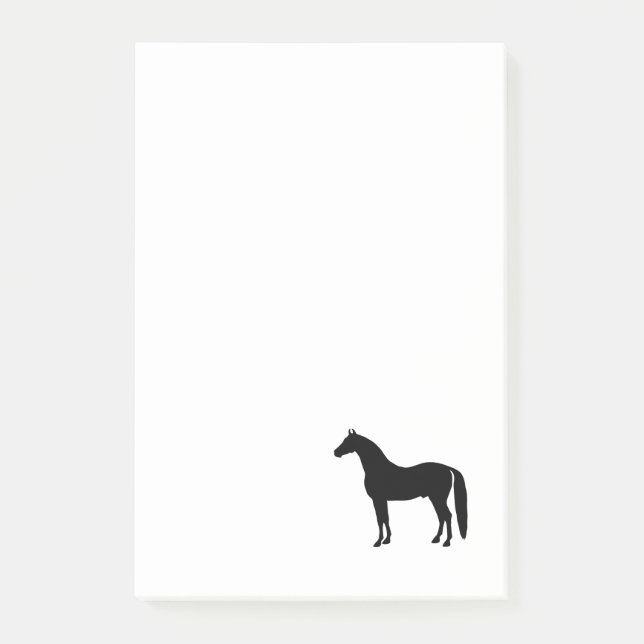 Post-it® Dessin élégant de silhouette de cheval d'étalon (Devant)