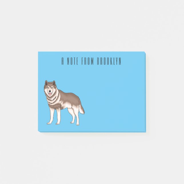 Post-it® dessin humoristique sibérien husky (Devant)