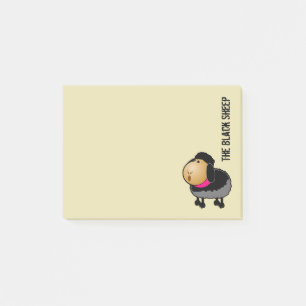 Post-it® Dessin mignon en mouton noir