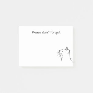 Post-it® Dessin noir mignon chat levant les notes post-it