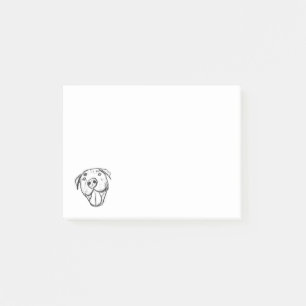Post-it® dessin pitbull simple amoureux des chiens noir bla