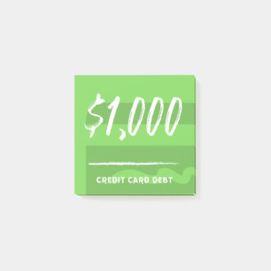 Post-it® Dette par carte de crédit (1 000 $)