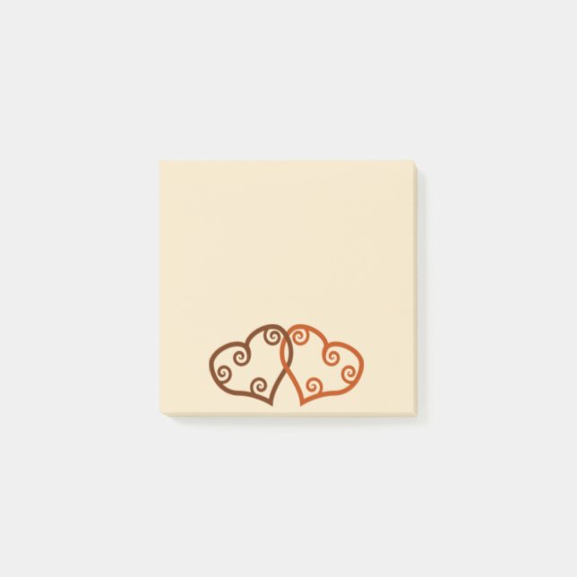 Post-it® Deux Coeurs enmêlés (Devant)