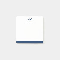 Deux Monogrammes Marine Blue Script Décontracté