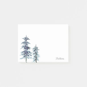 Post-it® Deux pins d'hiver aquarelle