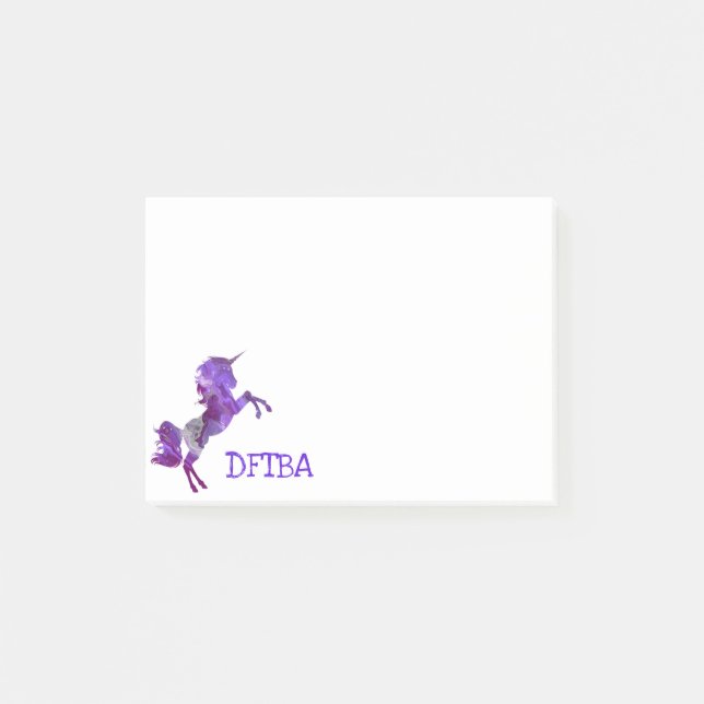 Post-it® DFTBA Purple Unicorn Soyez un violet génial (Devant)