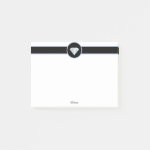 Post-it® Diamant élégant sur noir et blanc