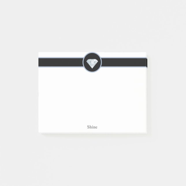 Post-it® Diamant élégant sur noir et blanc (Devant)